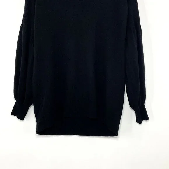 Torrid‎ Sweater Women 2X Black Puff Sleeve V-Neck Ribbed Hem Knit - Picture 5 of 11